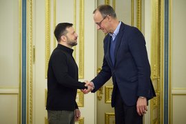 Президент Украины Владимир Зеленский и канцлер ФРГ Фридрих Мерц