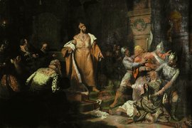 Иван III свергает татарское иго, картина Николая Шустова