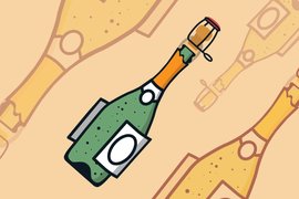 Бутылка шампанского, рисунок