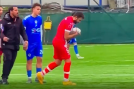 Футболист сбил чайку мячом