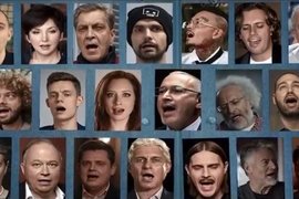 Кадр из видео «Россия — мама» с участием иноагентов