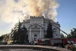 Последствия удара по зданию панорамы «Оборона Севастополя»